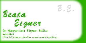 beata eigner business card